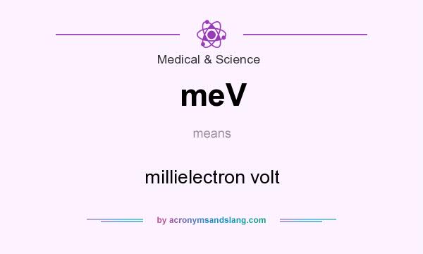 What does meV mean? It stands for millielectron volt