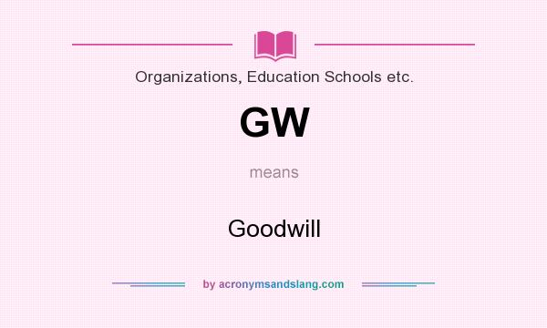 What does GW mean? It stands for Goodwill