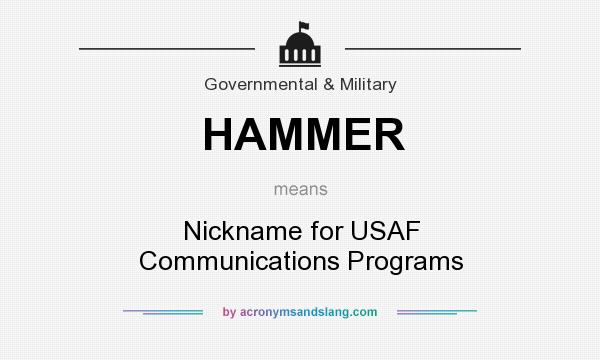 What does HAMMER mean? It stands for Nickname for USAF Communications Programs