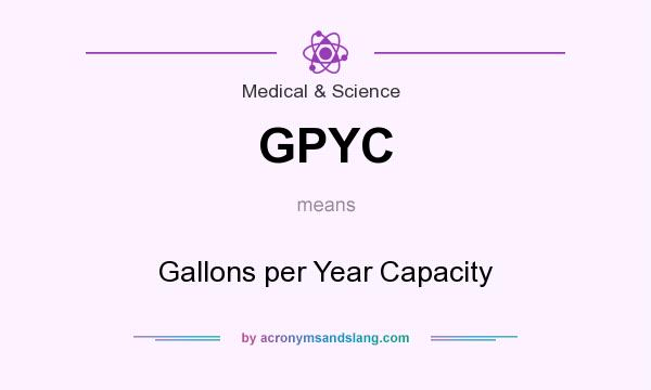 What does GPYC mean? It stands for Gallons per Year Capacity