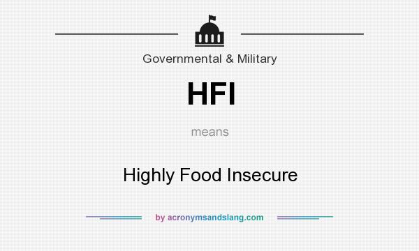 What does HFI mean? It stands for Highly Food Insecure