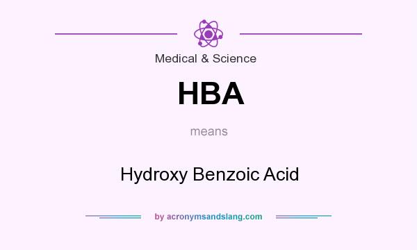 What does HBA mean? It stands for Hydroxy Benzoic Acid