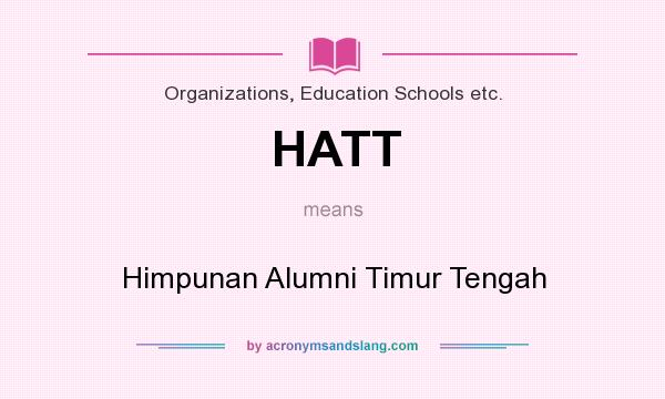 What does HATT mean? It stands for Himpunan Alumni Timur Tengah
