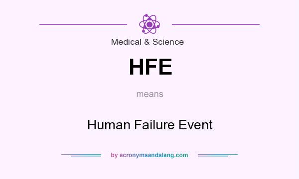 What does HFE mean? It stands for Human Failure Event