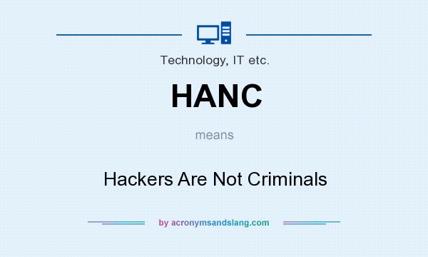 What does HANC mean? It stands for Hackers Are Not Criminals
