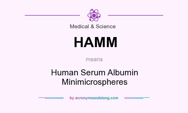 What does HAMM mean? It stands for Human Serum Albumin Minimicrospheres