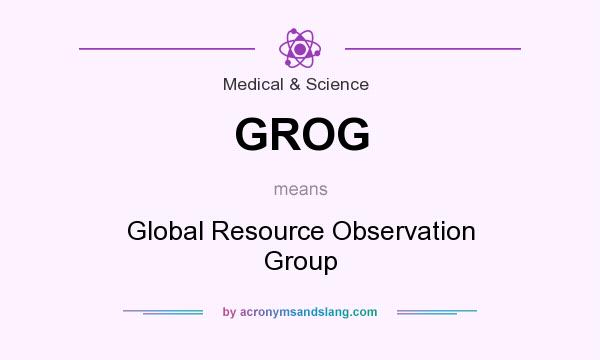 What does GROG mean? It stands for Global Resource Observation Group