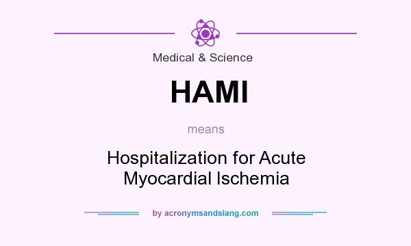 What does HAMI mean? It stands for Hospitalization for Acute Myocardial Ischemia