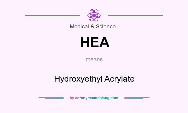 What does HEA mean? It stands for Hydroxyethyl Acrylate