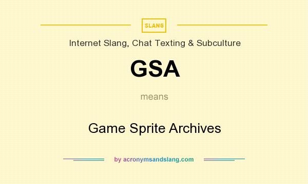 What does GSA mean? It stands for Game Sprite Archives
