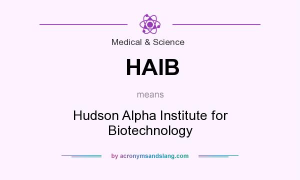 What does HAIB mean? It stands for Hudson Alpha Institute for Biotechnology