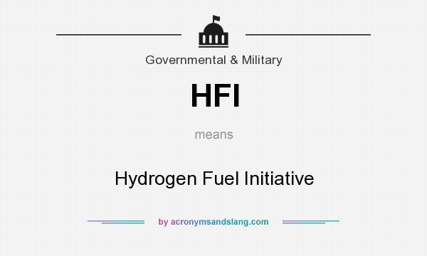 What does HFI mean? It stands for Hydrogen Fuel Initiative