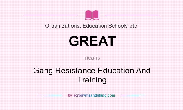 What does GREAT mean? It stands for Gang Resistance Education And Training