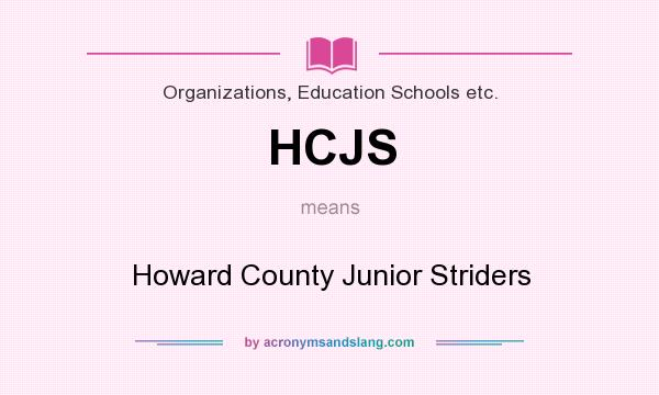 What does HCJS mean? It stands for Howard County Junior Striders