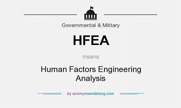 What does HFEA mean? It stands for Human Factors Engineering Analysis