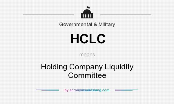 What does HCLC mean? It stands for Holding Company Liquidity Committee