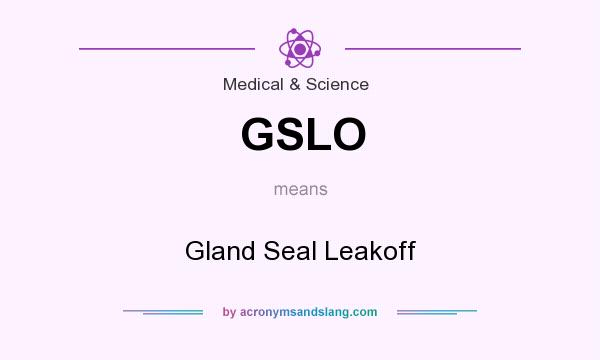 What does GSLO mean? It stands for Gland Seal Leakoff