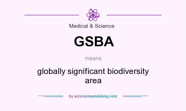 What does GSBA mean? It stands for globally significant biodiversity area