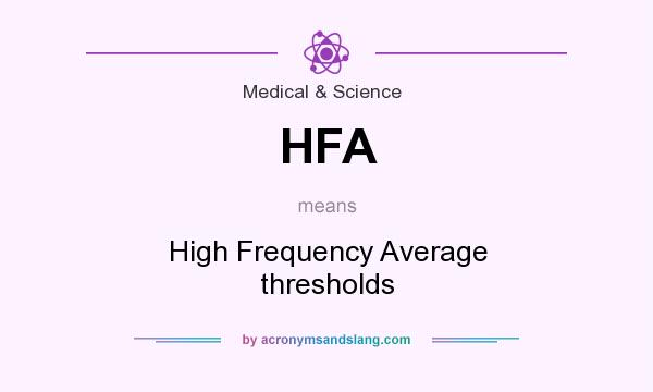 What does HFA mean? It stands for High Frequency Average thresholds