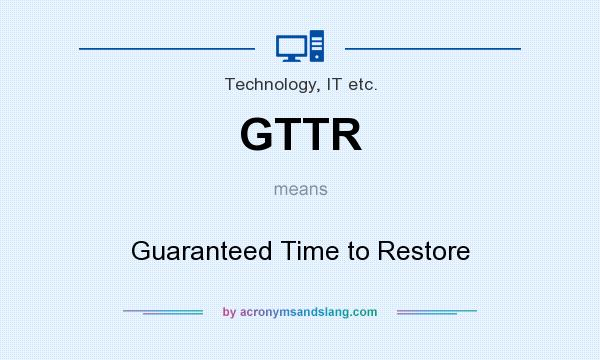 What does GTTR mean? It stands for Guaranteed Time to Restore
