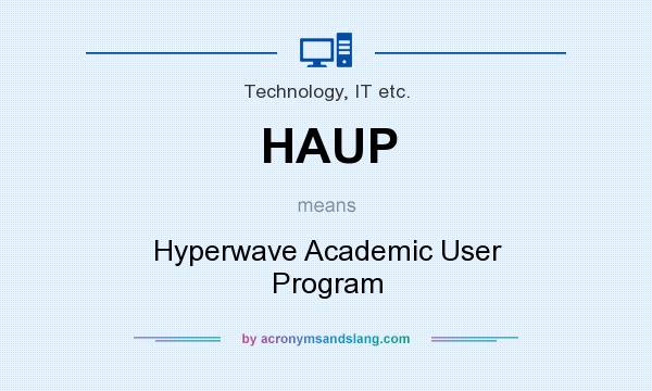 What does HAUP mean? It stands for Hyperwave Academic User Program