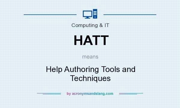 What does HATT mean? It stands for Help Authoring Tools and Techniques