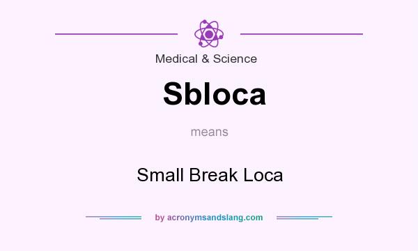 What does Sbloca mean? It stands for Small Break Loca