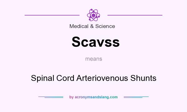 What does Scavss mean? It stands for Spinal Cord Arteriovenous Shunts