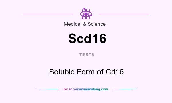 What does Scd16 mean? It stands for Soluble Form of Cd16