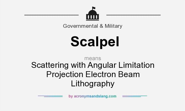 What does Scalpel mean? It stands for Scattering with Angular Limitation Projection Electron Beam Lithography