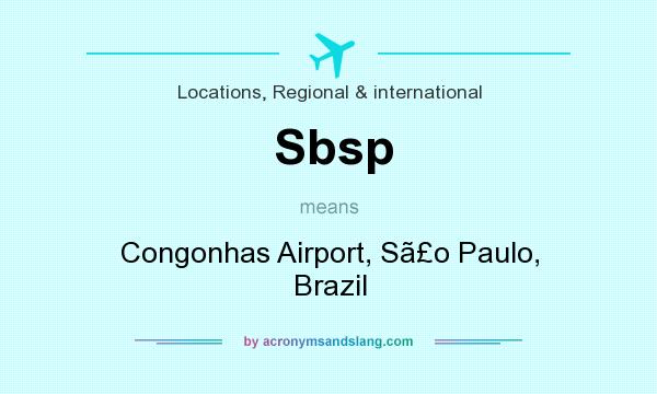 What does Sbsp mean? It stands for Congonhas Airport, So Paulo, Brazil