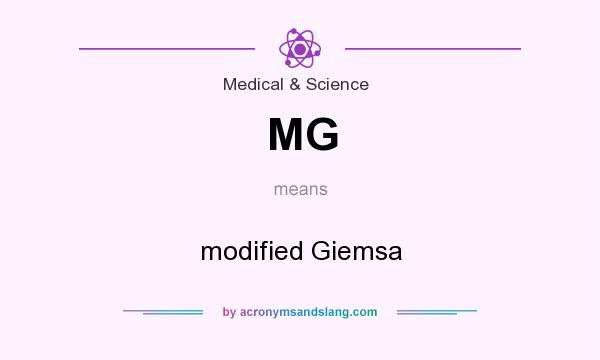 What does MG mean? It stands for modified Giemsa