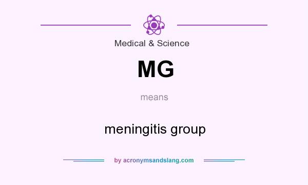 What does MG mean? It stands for meningitis group