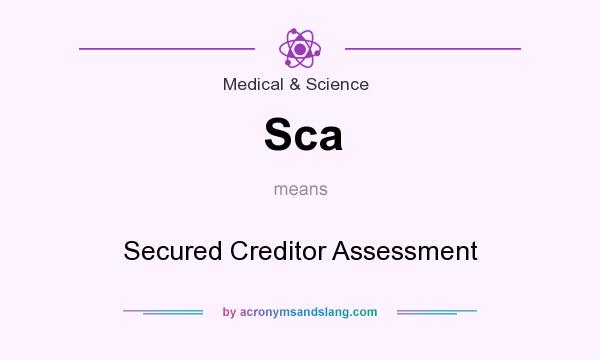 What does Sca mean? It stands for Secured Creditor Assessment