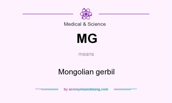 What does MG mean? It stands for Mongolian gerbil