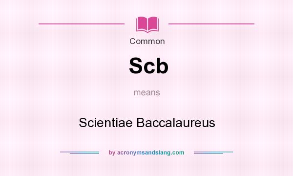 What does Scb mean? It stands for Scientiae Baccalaureus