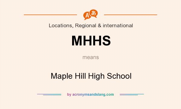 What does MHHS mean? It stands for Maple Hill High School