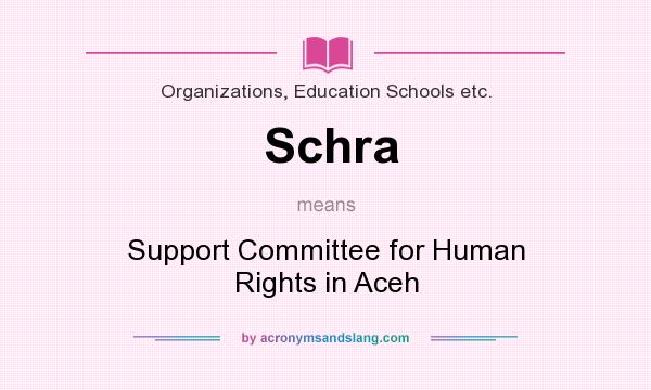 What does Schra mean? It stands for Support Committee for Human Rights in Aceh