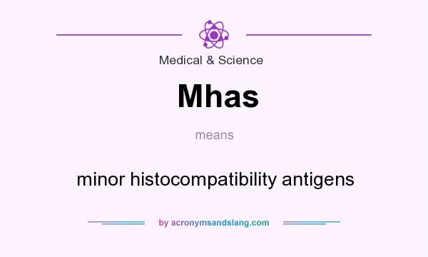 What does Mhas mean? It stands for minor histocompatibility antigens