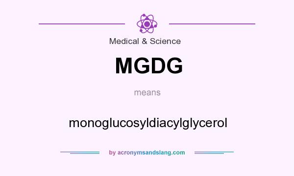 What does MGDG mean? It stands for monoglucosyldiacylglycerol