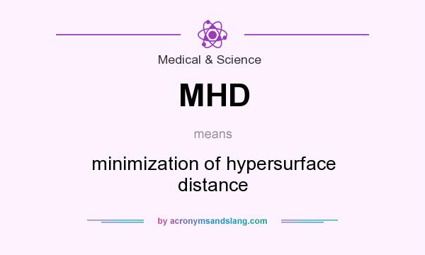 What does MHD mean? It stands for minimization of hypersurface distance