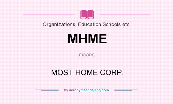 What does MHME mean? It stands for MOST HOME CORP.