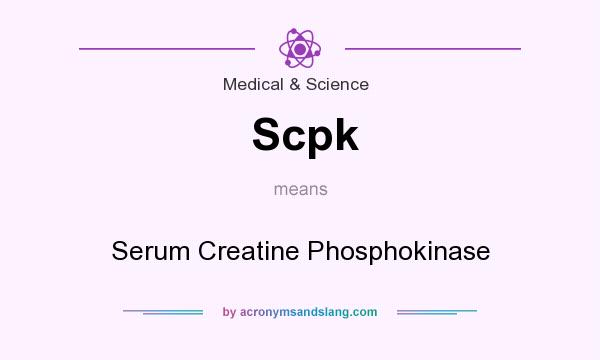 What does Scpk mean? It stands for Serum Creatine Phosphokinase