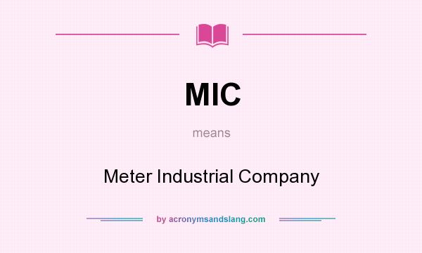 What does MIC mean? It stands for Meter Industrial Company