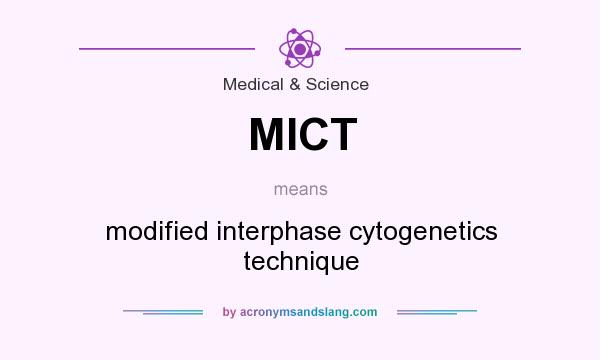 What does MICT mean? It stands for modified interphase cytogenetics technique