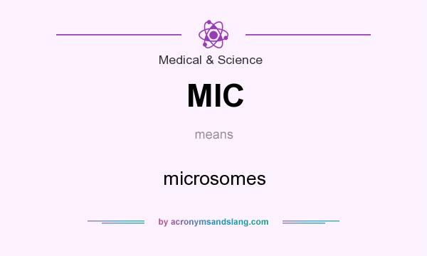 What does MIC mean? It stands for microsomes