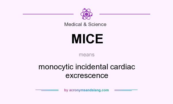 What does MICE mean? It stands for monocytic incidental cardiac excrescence