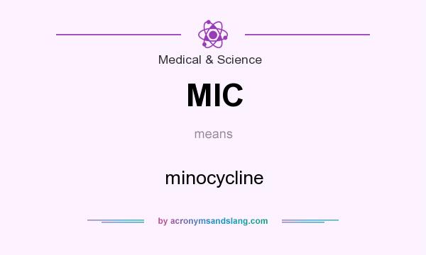 What does MIC mean? It stands for minocycline