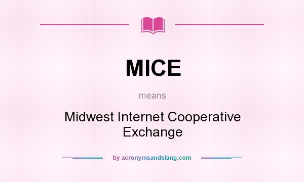 What does MICE mean? It stands for Midwest Internet Cooperative Exchange