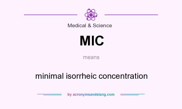 What does MIC mean? It stands for minimal isorrheic concentration